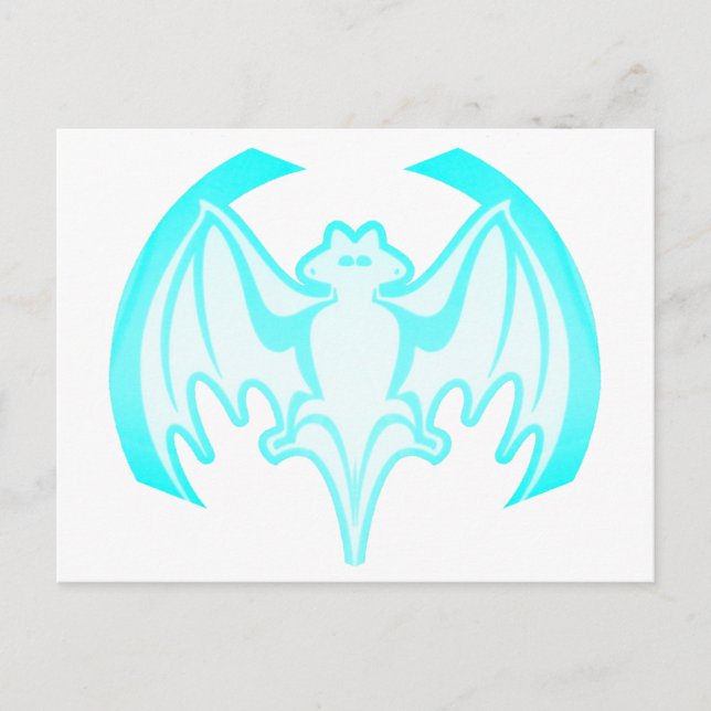 Fladdermus Cyan Inv. MUSEUM Zazzle-gåvor Vykort (Framsida)