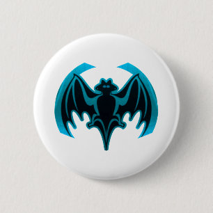 Fladdermus cyan MUSEUM Zazzle-gåvor Knapp