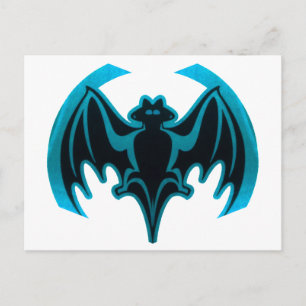 Fladdermus cyan MUSEUM Zazzle-gåvor Vykort