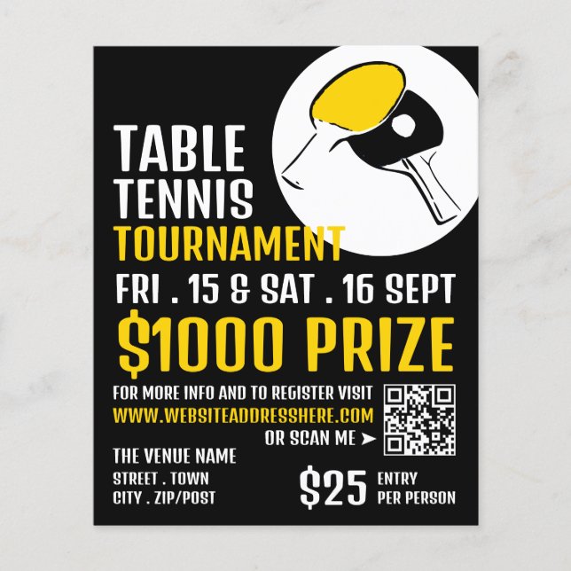 Fladdermus Design, Bord tennis Tournament Flygblad (Framsidan)