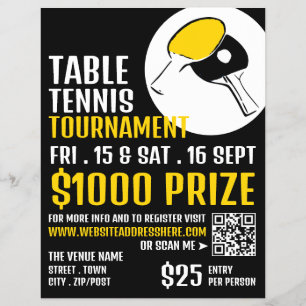 Fladdermus Design, Bord tennis Tournament Reklamblad