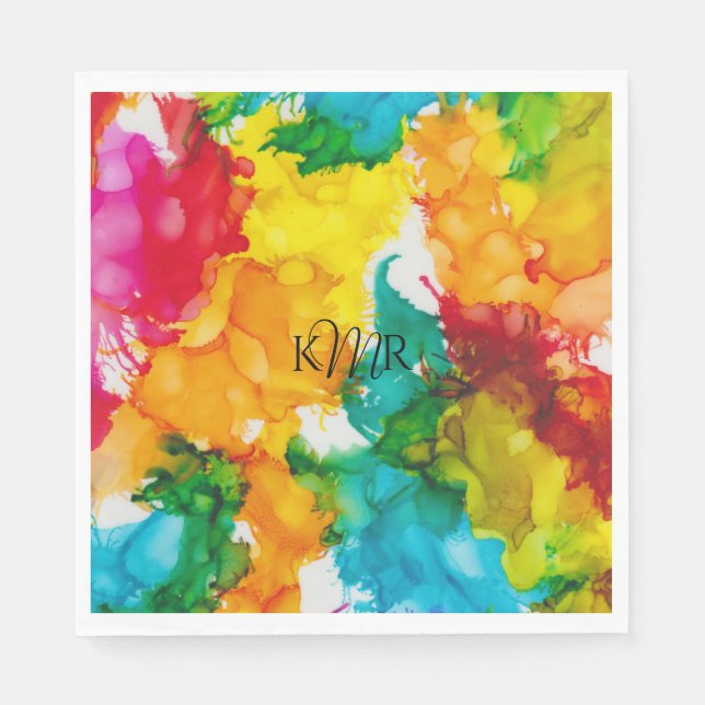 Fladdermus eller Pub Mitzvah A Stänk i Färg Napkin Pappersservett (Framsidan)