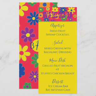 Fladdermus eller Pub Mitzvah Elegant Flowered Food Meny