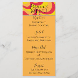 Fladdermus eller Pub Mitzvah Elegant Silvery Swirl Meny