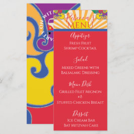 Fladdermus eller Pub Mitzvah Elegant Sparkly Swirl Meny