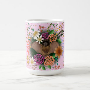 Fladdermus Flowers Blommigt Botanical Kaffemugg