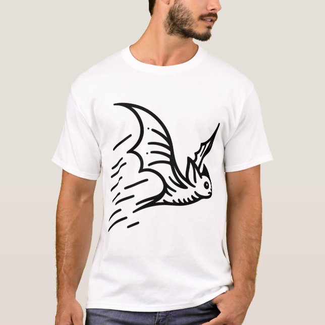 fladdermus flygande t shirt (Framsida)