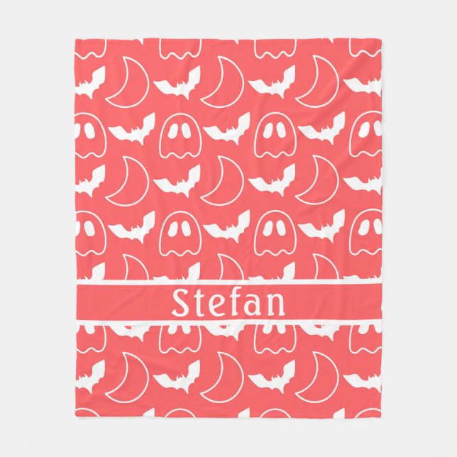 Fladdermus Ghost Coral Fleece Blanket (Framsidan)