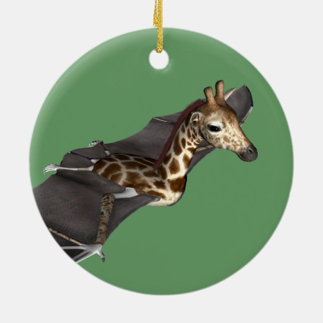 Fladdermus Giraffe Hybrid Julgransprydnad Keramik (Baksidan)