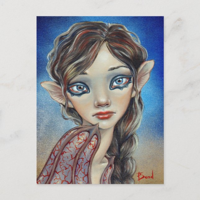 Fladdermus Girl Vykort (Framsida)