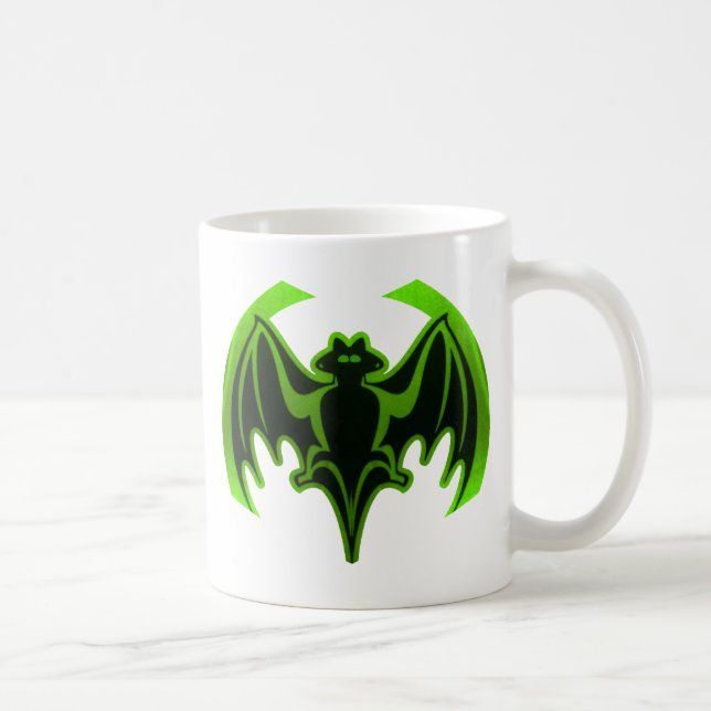 Fladdermus Grönt MUSEUM Zazzle-gåvor Kaffemugg (Höger)