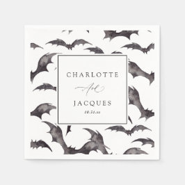 Fladdermus Halloween Bröllop-White Pappersservett