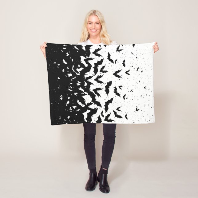 Fladdermus Halloween Horror Vampire Fleecefilt (På plats)