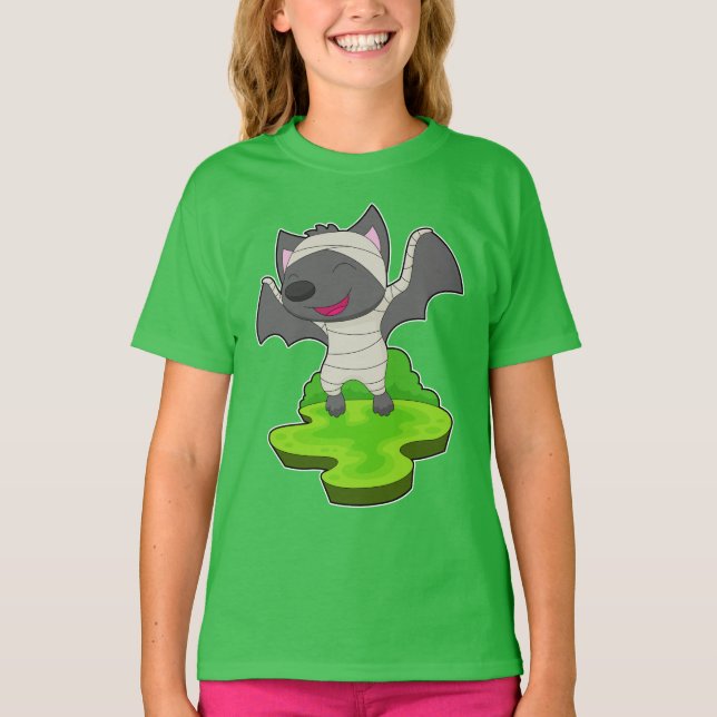Fladdermus Halloween-mumie T Shirt (Framsida)