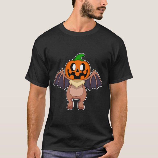 Fladdermus Halloween-pumpa T Shirt (Framsida)