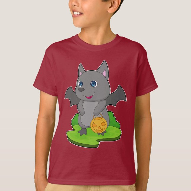 Fladdermus Halloween-pumpa T Shirt (Framsida)