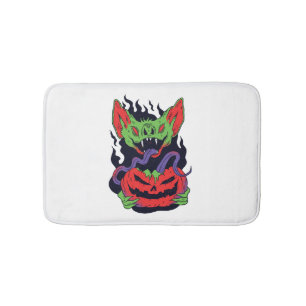 Fladdermus Halloween - Scary Vampire Halloween Pum Badrumsmatta