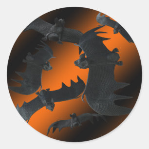Fladdermus Halloween Sticker Runt Klistermärke