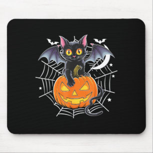 Fladdermus Halloween _ Svart Katt Fladdermusvingar Musmatta