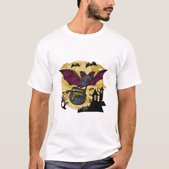 Fladdermus Halloween T Shirt (Framsida)