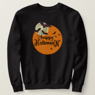 Fladdermus Happy halloween Halloween Unisex Lång Ärmad Tröja