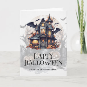 Fladdermus Haunted House Spooky Pumpkins Photo Hal Kort