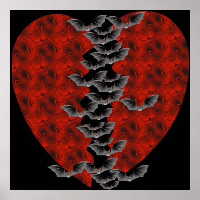 Fladdermus Heart Poster (Framsidan)