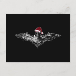 Fladdermus i Santa Hat Helg Vykort