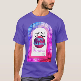 Fladdermus Lila Rosa  Färgmatchande Happy hallowee T Shirt