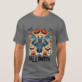 Fladdermus med öppen vingar, lustig halloween t shirt