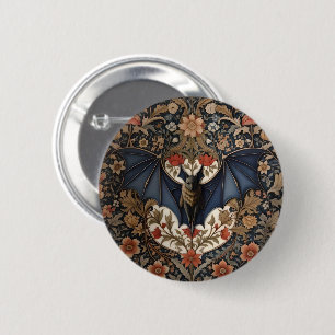 Fladdermus - Modern William Morris-Blommigten Knapp