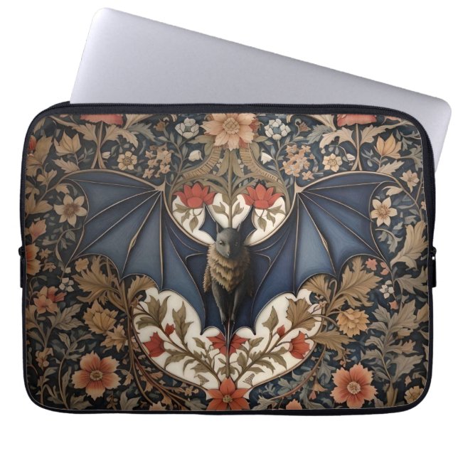 Fladdermus - Modern William Morris-Blommigten Laptop Fodral (Framsidan)