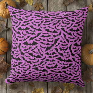 Fladdermus mönster lila Black Halloween Kudde