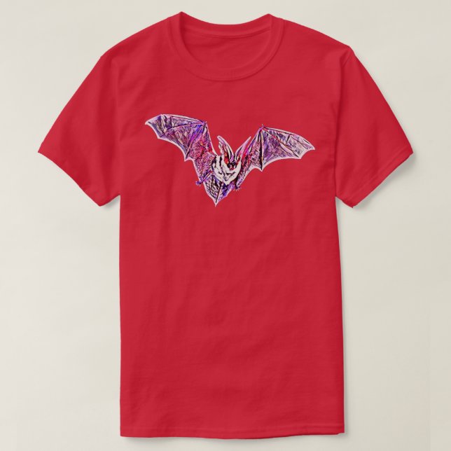 Fladdermus Nattdag Vampyre Motif Halloween Vinge M T Shirt (Design framsida)