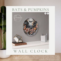 Fladdermus och Pumpkins Wall Clock