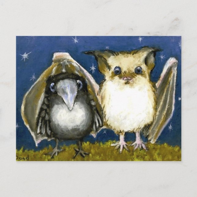 Fladdermus och räkorv vykort (Framsida)