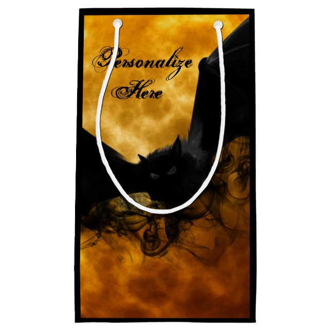 Fladdermus och skörd måne faller svart gult elegan (Framsidan)