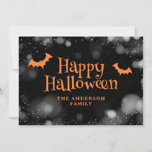Fladdermus och Spiders Happy halloween-kort Julkort
