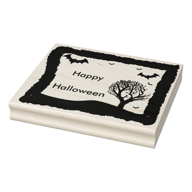 Fladdermus och träd landskap 2 silhuette art frimä stämpel (Stämpel)