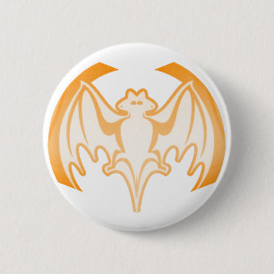 Fladdermus Orange Inv. MUSEUM Zazzle-gåvor Knapp