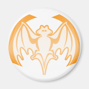 Fladdermus Orange Inv. MUSEUM Zazzle-gåvor Magnet