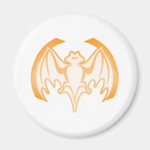 Fladdermus Orange Inv. MUSEUM Zazzle-gåvor Magnet