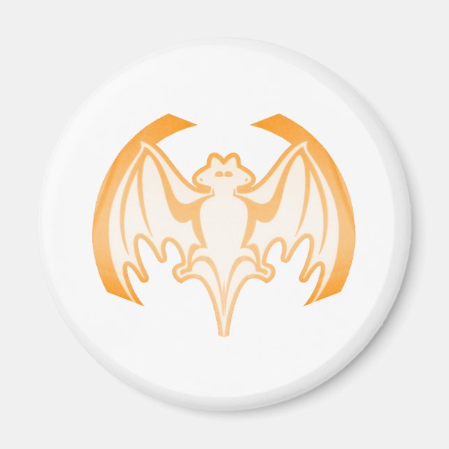 Fladdermus Orange Inv. MUSEUM Zazzle-gåvor Magnet (Framsidan)