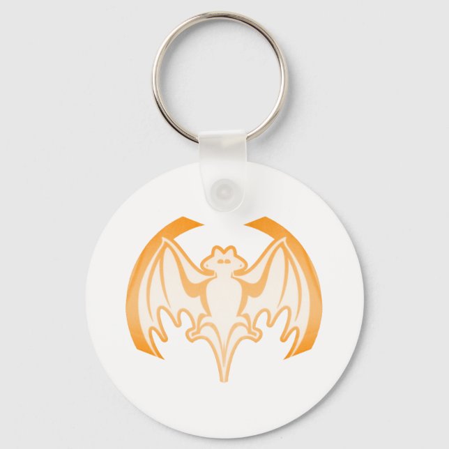 Fladdermus Orange Inv. MUSEUM Zazzle-gåvor Nyckelring (Framsida)