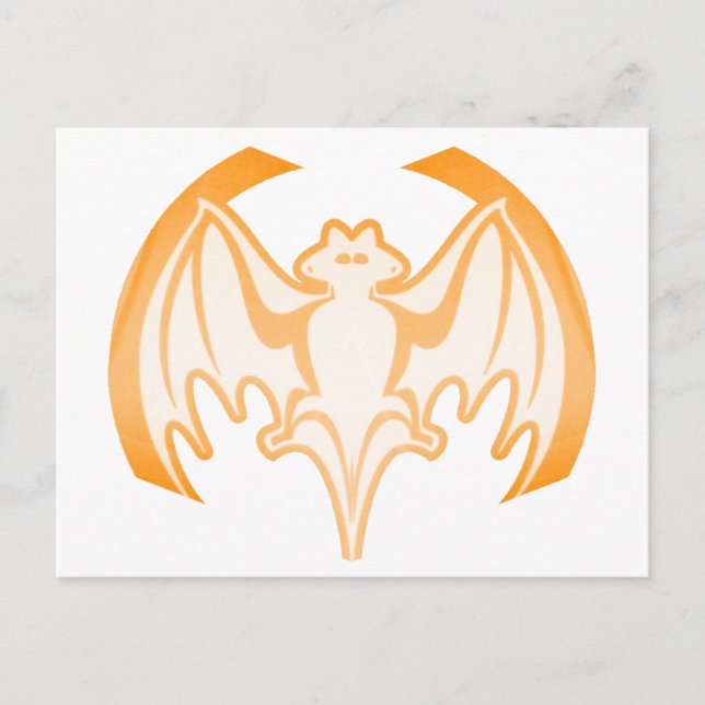Fladdermus Orange Inv. MUSEUM Zazzle-gåvor Vykort (Framsida)