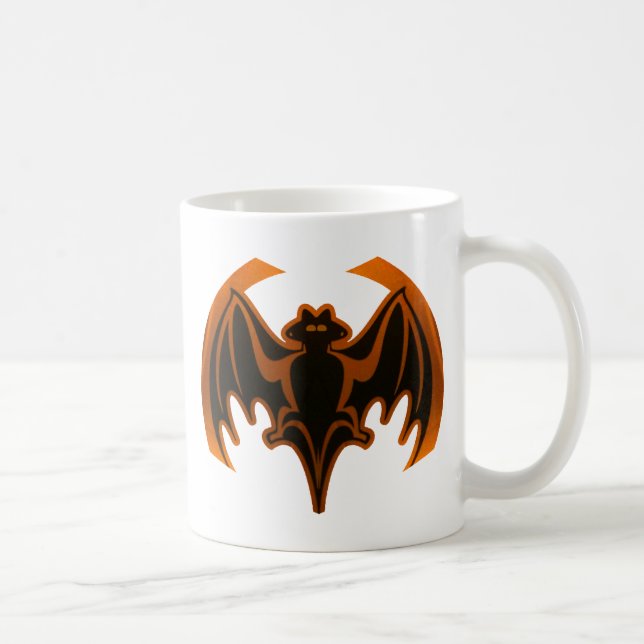 Fladdermus Orange MUSEUM Zazzle-gåvor Kaffemugg (Höger)
