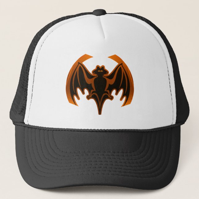 Fladdermus Orange MUSEUM Zazzle-gåvor Keps (Framsida)