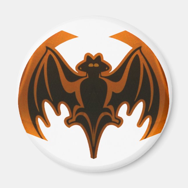 Fladdermus Orange MUSEUM Zazzle-gåvor Magnet (Framsidan)