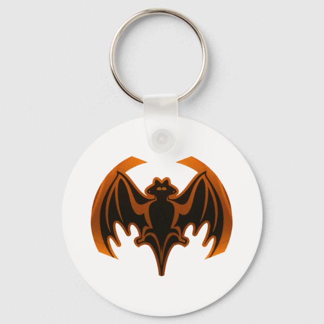 Fladdermus Orange MUSEUM Zazzle-gåvor Nyckelring (Framsida)