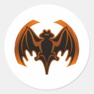 Fladdermus Orange MUSEUM Zazzle-gåvor Runt Klistermärke